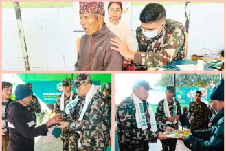 श्री नं. १९ बाहिनी अड्डाद्वारा  तुलसीपुर  आश्रममा स्वास्थ्य परीक्षण